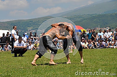 Oil wrestling Editorial Stock Photo